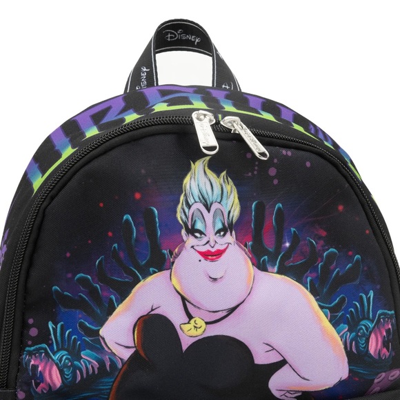 Disney Villains Sea Witch Ursula The Little Mermaid Summer Nylon Mini  Backpack - Picture 5 of 8